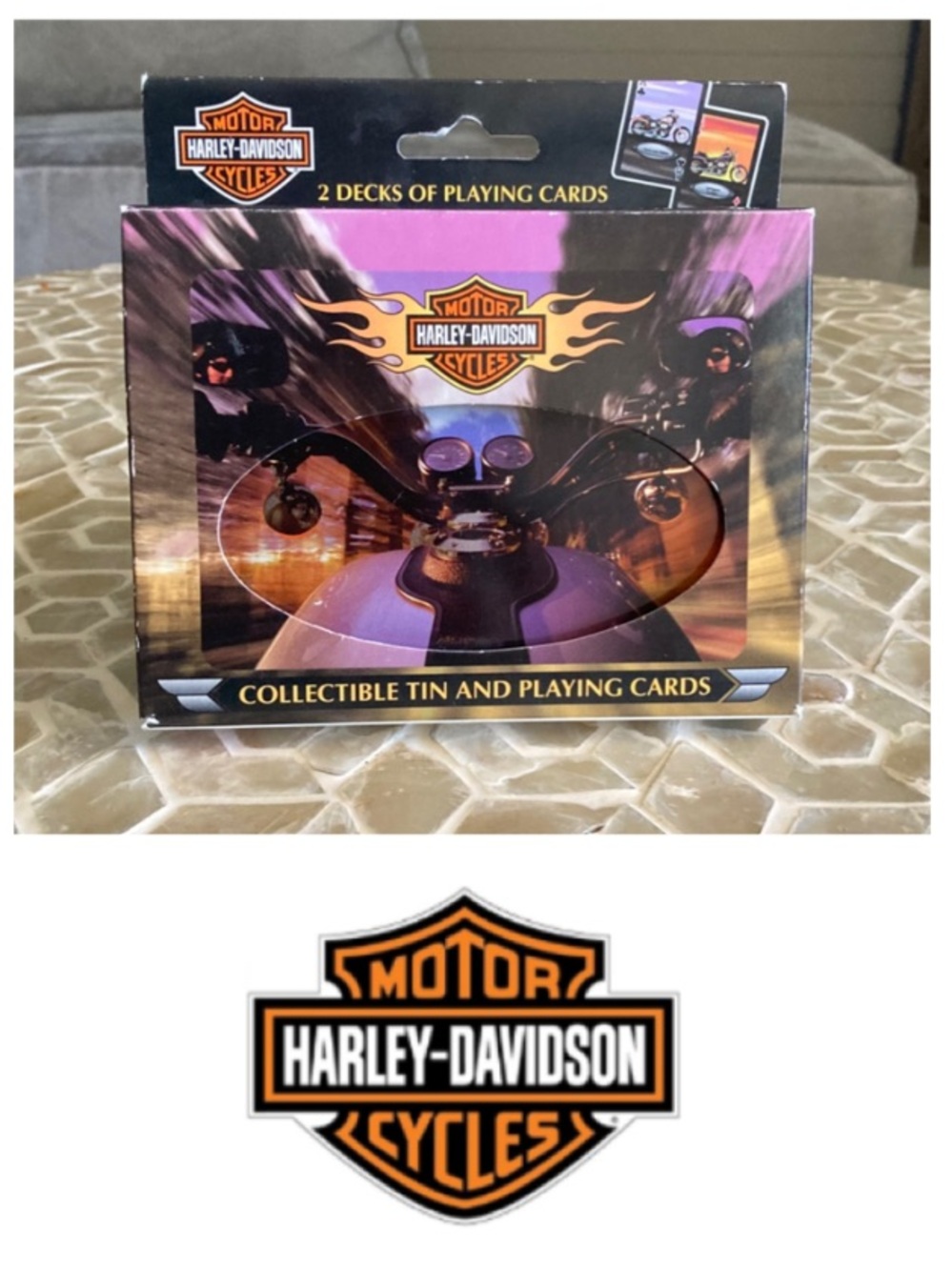 NEW!  Harley-Davidson Vintage Playing Cards & Collectible Tin